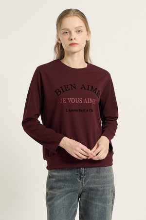 [25FA] 긴팔 맨투맨  티셔츠 - DARK RED B5C8X42225