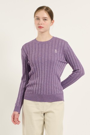 [25FA] 글리터 립변형 라운드넥 풀오버 - M VIOLET B5C8K42162