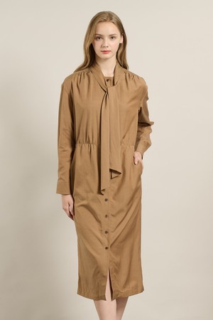 [25FA] 타이 원피스 - DARK BEIGE A5F8O62373