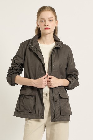 [25FA] 하프기장 사파리형 점퍼  - DARK GRAY B5C8R16317