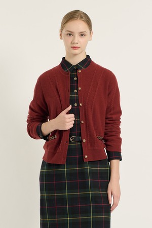 [25FA] 케이블 라인 라운드넥 가디건 - BRICK B5C8K21127