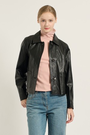 [25WT] 스탠카라 숏기장 포우레더자켓 - BLACK B5D9F82099