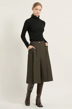 [25WT] 미디기장 와이드팬츠 - M BROWN B5D9P31379