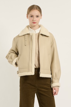 [25WT] 페이크 레더 무스탕 - CREAM B5D9F97514