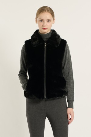 [25WT] 페이크 퍼 베스트 - BLACK B5D9I97199