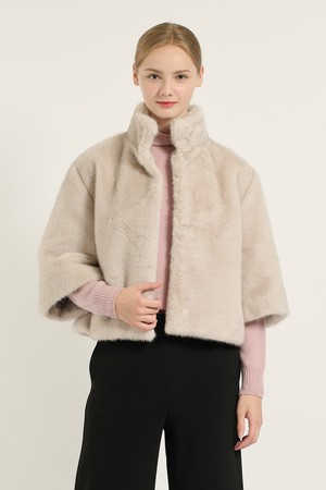 [25WT] 하이넥 페이크 퍼 자켓 - SILVER B5D9I97209