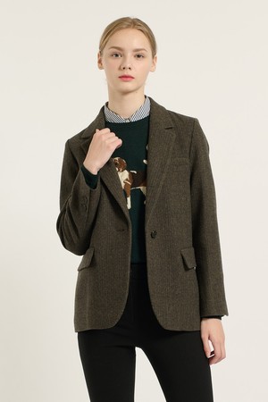 [25WT] 박스핏 헤링본 자켓 - KHAKI BROWN B5D9J10485