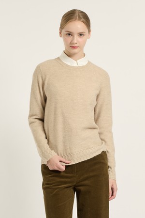 [25WT] 시퀸 라운드넥 풀오버 - M BEIGE B5D9K40172