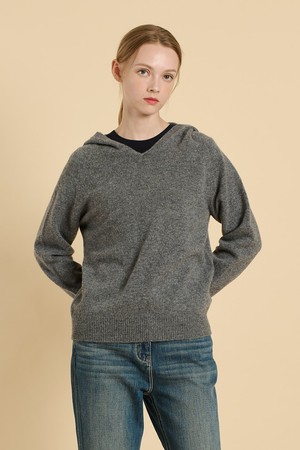 [25WT] 울 후드 니트 - CHARCOAL GRAY B5W9G47098