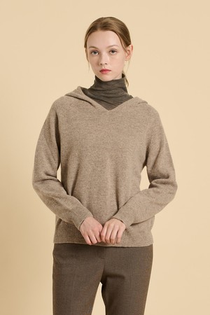 [25WT] 울 후드 니트 - LIGHT BEIGE B5W9G47071