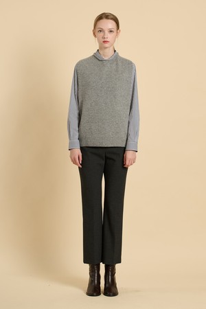 [25WT] 넥라인 니트 베스트 - MULTI M GRAY B5W9K57297