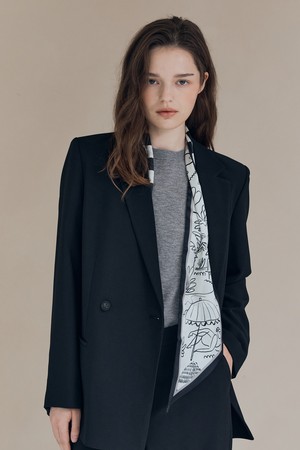 [25FA] 더블브레스티드 자켓 - BLACK A5F8J12299