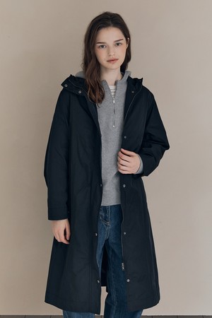 [25FA] 집업 벨티드 트랜치코트 - BLACK A5F8N71199