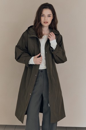 [25FA] 집업 벨티드 트랜치코트 - DARK KHAKI A5F8N71183