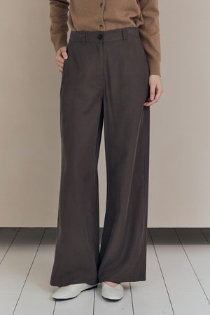 [25FA] 사이드 절개라인 와이드팬츠 - DARK BROWN A5F8P32475