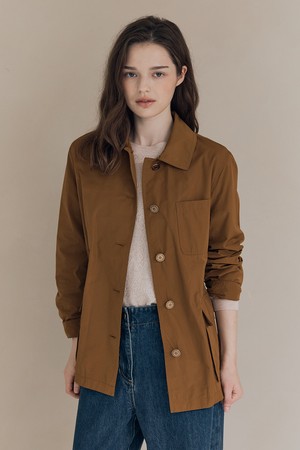 [25FA] 허리스트링 캐쥬얼 포켓 점퍼 - DARK BEIGE A5F8R10373