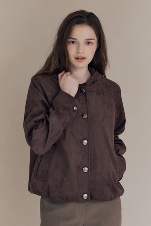 [25FA] 스웨이드 후드점퍼 - DARK BROWN A5F8R10875