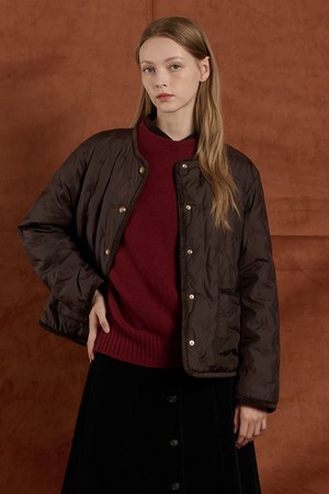 [25WT] 메탈 자수 구스 다운 - DARK BROWN B5W9F80275