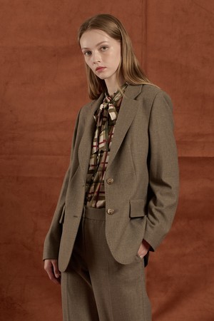 [25WT] 울 블랜드 싱글 솔리드 자켓 - M BROWN B5W9J10579