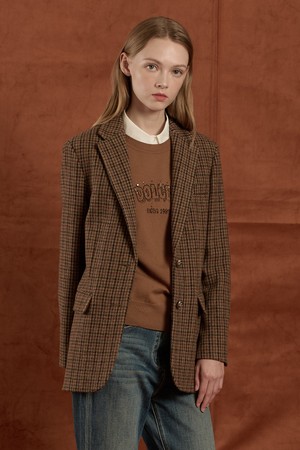 [25WT] 하운드투스 울 싱글 자켓 - M BROWN B5W9J10779