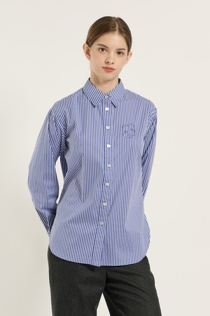 [25WT] 빅로고 스트라이프 셔츠 - M BLUE B5D9B40353
