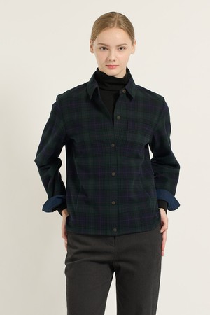 [25WT] 로고 패치 포켓 체크 셔츠 - GREEN B5D9B40742