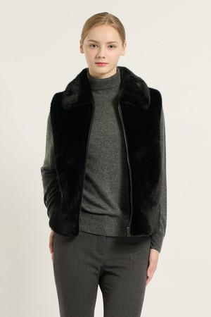 [25WT] 페이크 퍼 베스트 - BLACK B5D9F97199