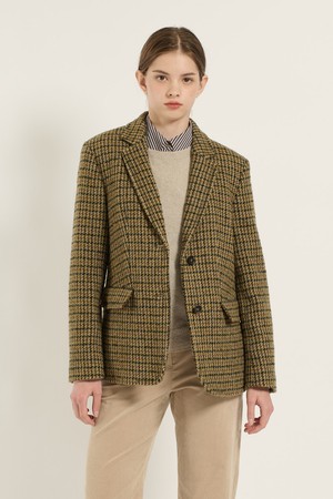 [25WT] 부클 체크 자켓 - MUSTARD B5D9J10733