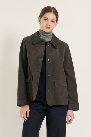 [25WT] 인조 스웨이드 자켓 - DARK GRAY B5D9J11417