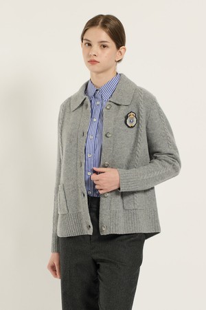 [25WT] 케이블 카라 가디건 - MULTI M GRAY B5D9K10897