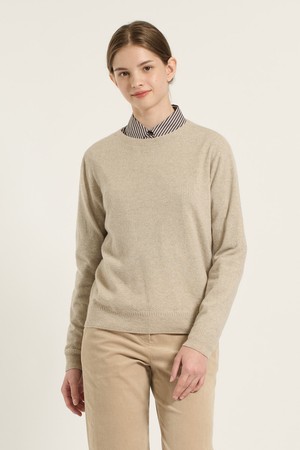 [25WT] 라운드넥 니트 풀오버 - M BEIGE B5D9K40472