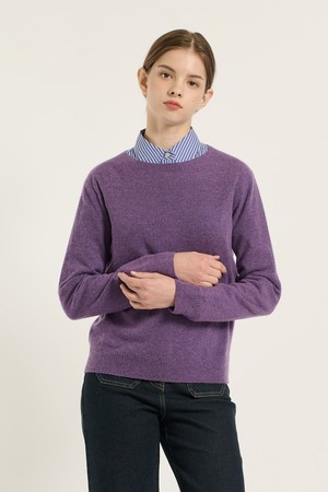 [25WT] 라운드넥 니트 풀오버 - M VIOLET B5D9K40462