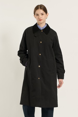 [25WT] 래글런 라이너 트렌치 코트 - BLACK B5D9N70299