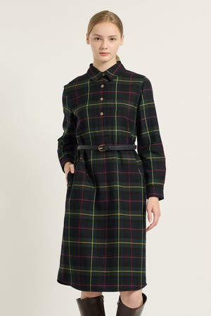[25WT] H라인 체크 원피스 - DARK GREEN B5D9O60743