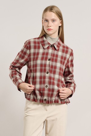 [25WT] 체크 윈터 셔츠 - DARK RED A5W9B40425