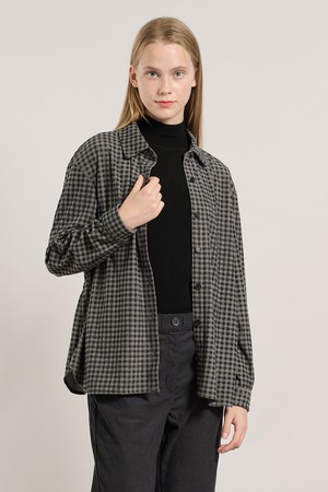 [25WT] 체크 코듀로이 뒤밴딩 블라우스 - MULTI M GRAY A5W9B40797