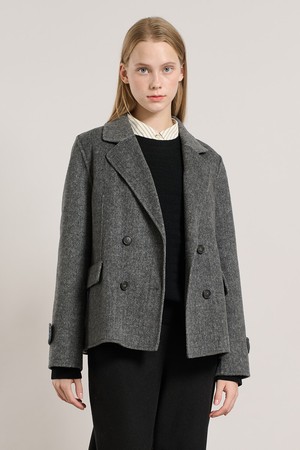 [25WT] 더블 숏핸드메이드자켓 - CHARCOAL GRAY A5W9J10198
