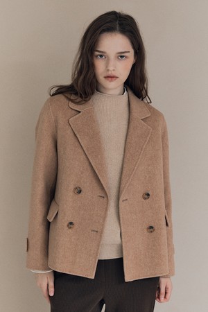 [25WT] 더블 숏핸드메이드자켓 - BROWN A5W9J10174