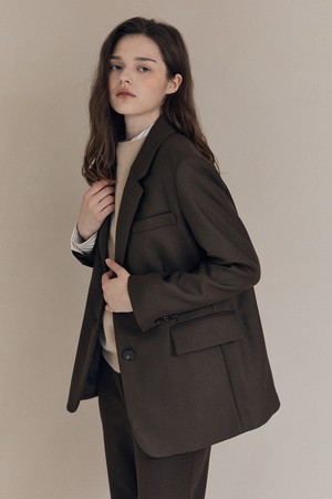 [25WT] 테일러드 싱글 자켓 - BROWN A5W9J10874