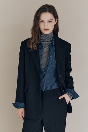 [25WT] 테일러드 싱글 자켓 - BLACK A5W9J10899