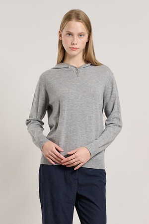 [25WT] 피카부 후드 울 풀오버 - MULTI M GRAY A5W9K40497