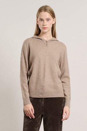 [25WT] 피카부 후드 울 풀오버 - M BEIGE A5W9K40472