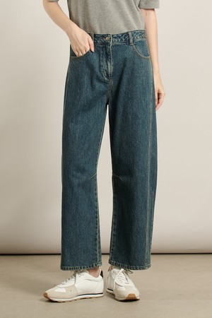 [25WT] 커브드 워싱데님 팬츠 - M BLUE A5W9P35253