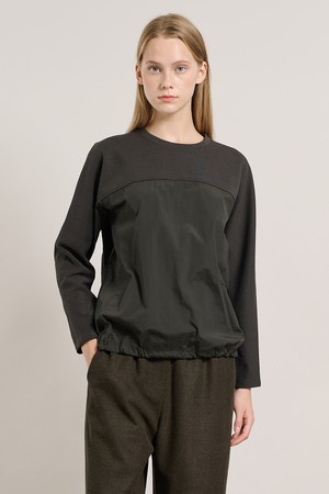 [25WT] 배색 져지 블라우스 - MULTI M GRAY A5W9X40397