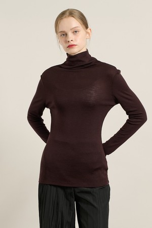 [25WT] 울 소프트 폴라 티셔츠 - DARK BROWN A5W9X40175