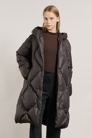 [25WT] 후드 빅 다이아 구스다운 - DARK GRAY A5WAF82417