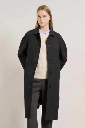 [25WT] 래글런 라이너 트랜치코트 - BLACK A5WAN71199