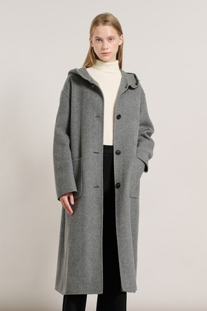 [25WT] 롱후드 핸드메이드코트 - MULTI M GRAY A5WBH83297