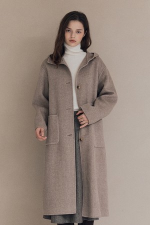 [25WT] 롱후드 핸드메이드코트 - M BEIGE A5WBH83272