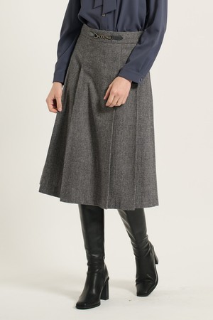 [25WT] 체크 턱 스커트 - MULTI M GRAY B5D9S20497